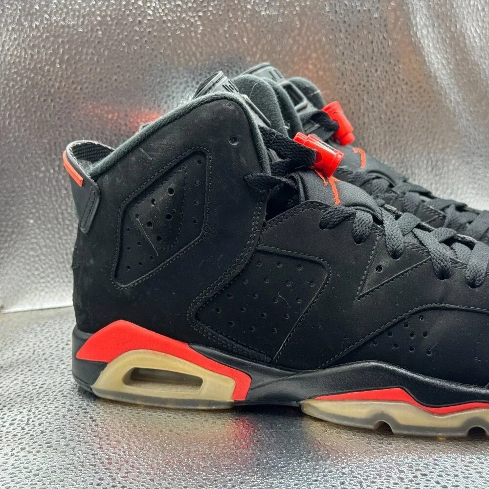 Sz 7Y‎ Nike Air Jordan 6 Mens Retro Authentic Black High Top Athletic Sneaker